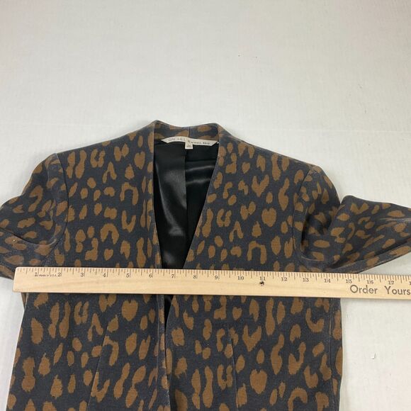 Rachel Roy Womens Blazer Cheetah Print Button Front Long Sleeve Jacket Size XS - Picture 7 of 12